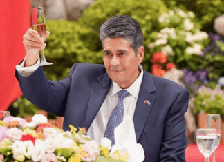 President Surangel Whipps Jr at his first state visit to Taiwan in May 2025