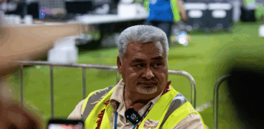 Samoa's Electoral Commissioner Toleafoa Tuiafelolo Alexander Stanley briefing the media on election day