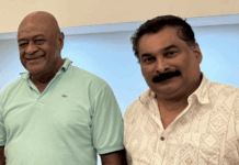 Fiji Trades Union Congress board member Daniel Urai (left) and Fiji Trade Union Congress national secretary Felix Anthony