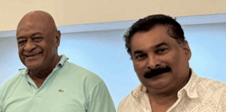Fiji Trades Union Congress board member Daniel Urai (left) and Fiji Trade Union Congress national secretary Felix Anthony