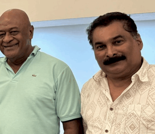 Fiji Trades Union Congress board member Daniel Urai (left) and Fiji Trade Union Congress national secretary Felix Anthony
