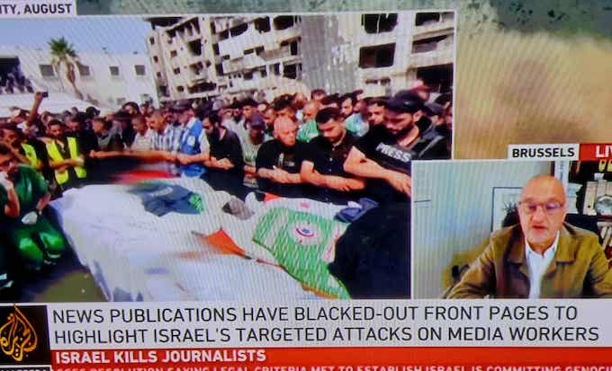 AJ Black 680wide Dr Anthony Bellanger, the French general-secretary of the Brussels-based International FeDeration of Journalists, talks to Al Jazeera in an interview today on the death toll of Gazan journalists