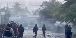 Indonesian security forces fire tear gas to quell protests at Manokwari