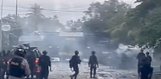 Indonesian security forces fire tear gas to quell protests at Manokwari
