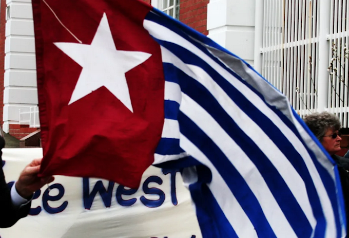 West Papua flag in Wgton RNZ 680wide Indonesian authorities say the group were transferred due to