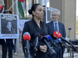 Lebanese-Australian journalist Antoinette Lattouf speaks