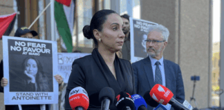 Lebanese-Australian journalist Antoinette Lattouf speaks
