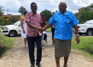 ‘Political chaos’ – Fiji PM Rabuka confirms Biman Prasad’s resignation Professor Biman Prasad (left) and Prime Minister Sitiveni Rabuka in December 2022