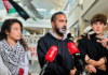Back in Aotearoa at Auckland International Airport today after the Israeli military abducted Global Sumud Flotilla participants on international waters heading for Gaza last month