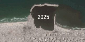 Gaza's "port" area showing the degree of devastation