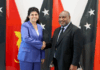 Israel’s Deputy Foreign Minister Sharren Haskel with Prime Minister James Marape