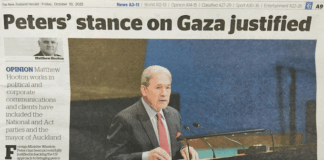 Columnist Matthew Hooton's article justifying Foreign Minister Winston Peters' stance on Palestine