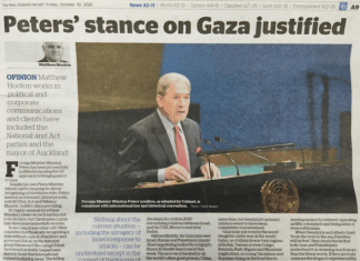 Columnist Matthew Hooton's article justifying Foreign Minister Winston Peters' stance on Palestine