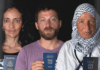 Freedom Flotilla hunger strikers Huwaida Arraf (from left -- Palestinian/American), Omer Sharir (Israeli) and Zohar Chamberlain Regev (Israeli/German)