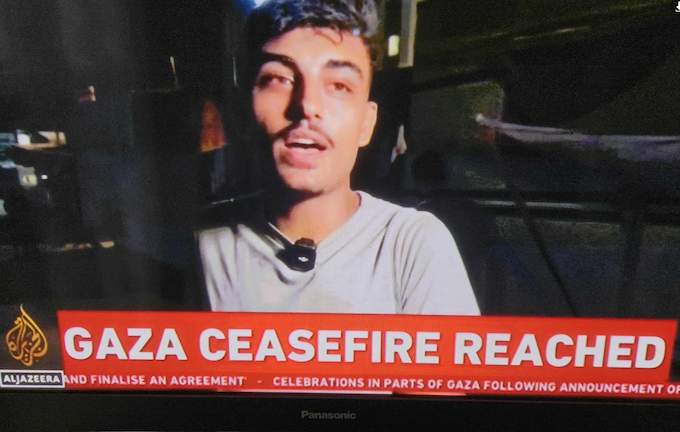 Jubilation in Gaza over the ceasefire deal is announced