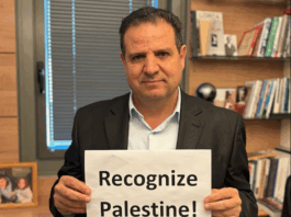 Protesting Arab=Israeli lawmaker Ayman Odeh