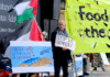 Protesters at an Auckland rally against Israel's genocidal two-year war on Gaza target alleged complicity by RocketLab and BlackSky