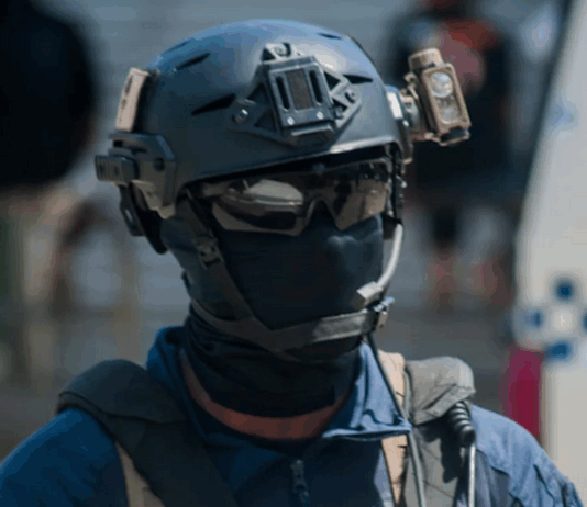 A member of the Police Response Team in Solomon Islands