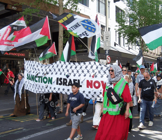 Palestinian supporters protest against the ongoing Gaza genocide by Israel in spite of the "ceasefire"