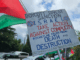 A BDS - boycott, divestment and sanctions - placard