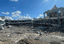 An UNRWA school in Gaza destroyed by Israeli bombing