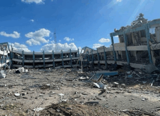 An UNRWA school in Gaza destroyed by Israeli bombing