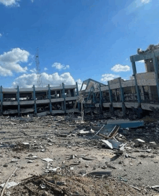An UNRWA school in Gaza destroyed by Israeli bombing