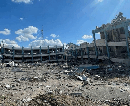 An UNRWA school in Gaza destroyed by Israeli bombing