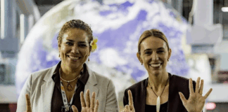 Dame Jacinda Ardern, Special Envoy for Oceania and former prime minister of Aotearoa New Zealand (right) and Coral Pasisi, Director of Climate Change and Sustainability at the Pacific Community (SPC)