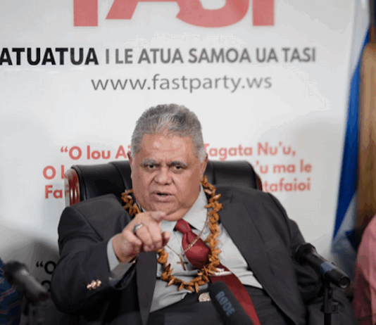 Samoan Prime Minister La'aulialemalietoa Leuatea Schmidt