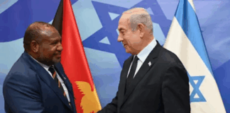 PNG Prime Minister James Marape (left) and Israeli Prime Minister Benjamin Netanyahu