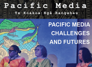 ABC's Fiji correspondent Lice Movono (from left), RNZ Pacific manager Moera Tuilaipa-Taylor and Islands Business editor Samantha Magick speaking during a women empowerment panel at the 2024 Pacific Media International conference