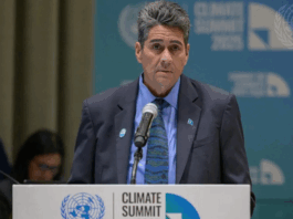 Pacific climate leaders ‘deeply disappointed’ as Australia loses bid to host COP31 Surangel S. Whipps Jr addressing the Climate Summit 2025