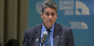 Palau's Surangel S. Whipps Jr addresses the Climate Summit 2025, a high-Level special event on Climate Action, at COP30 in Brazil