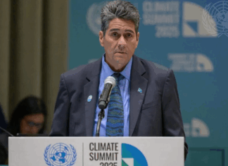 Palau's Surangel S. Whipps Jr addresses the Climate Summit 2025, a high-Level special event on Climate Action, at COP30 in Brazil