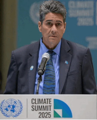 Palau’s leader urges stronger climate action after New Zealand lowers methane targets Palau's Surangel S. Whipps Jr addresses the Climate Summit 2025, a high-Level special event on Climate Action, at COP30 in Brazil