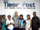 Australian mentor Bob Howarth with journalists in Timor-Leste