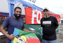 USTKE and other inter-union members met French Overseas Minister Naïma Moutchou on her visit to Camp Est prison in Nouméa