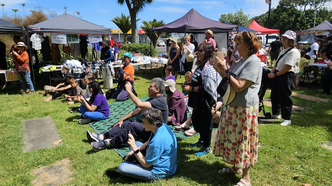 Part of the crowd at Māngere East's Village Green