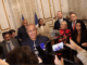 New Caledonia's territorial President Alcide Ponga signs the Elysée-Oudinot agreement