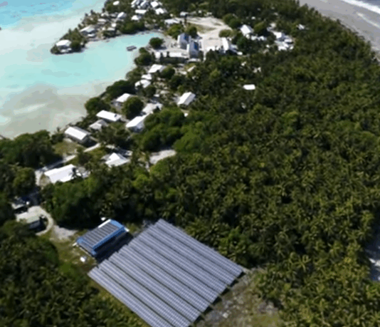 Drone footage of Atafu, a low-lying motu of Tokelau