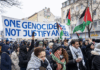 Protesters march in support of Palestinians in Berlin