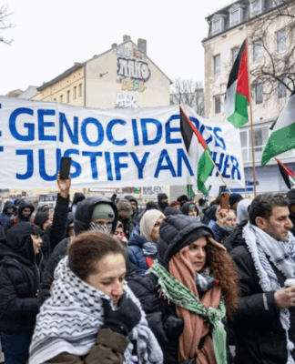 Genocide research institute levels accusations against Germany Protesters march in support of Palestinians in Berlin