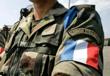 A soldier- not the suspect - in the French Foreign Legion uniform