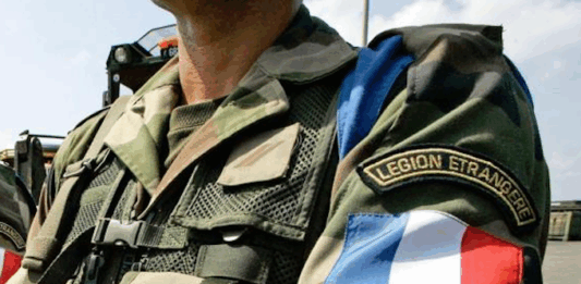 A soldier- not the suspect - in the French Foreign Legion uniform