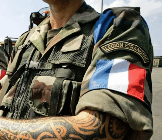 A soldier- not the suspect - in the French Foreign Legion uniform