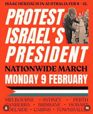 Australia's planned nationwide protest march against Israeli President Isaac Herzog