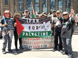 Peace activists at a recent protest for Palestine in Naarm/Melbourne