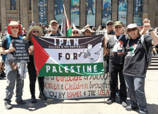 Peace activists at a recent protest for Palestine in Naarm/Melbourne