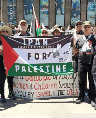 Peace activists at a recent protest for Palestine in Naarm/Melbourne